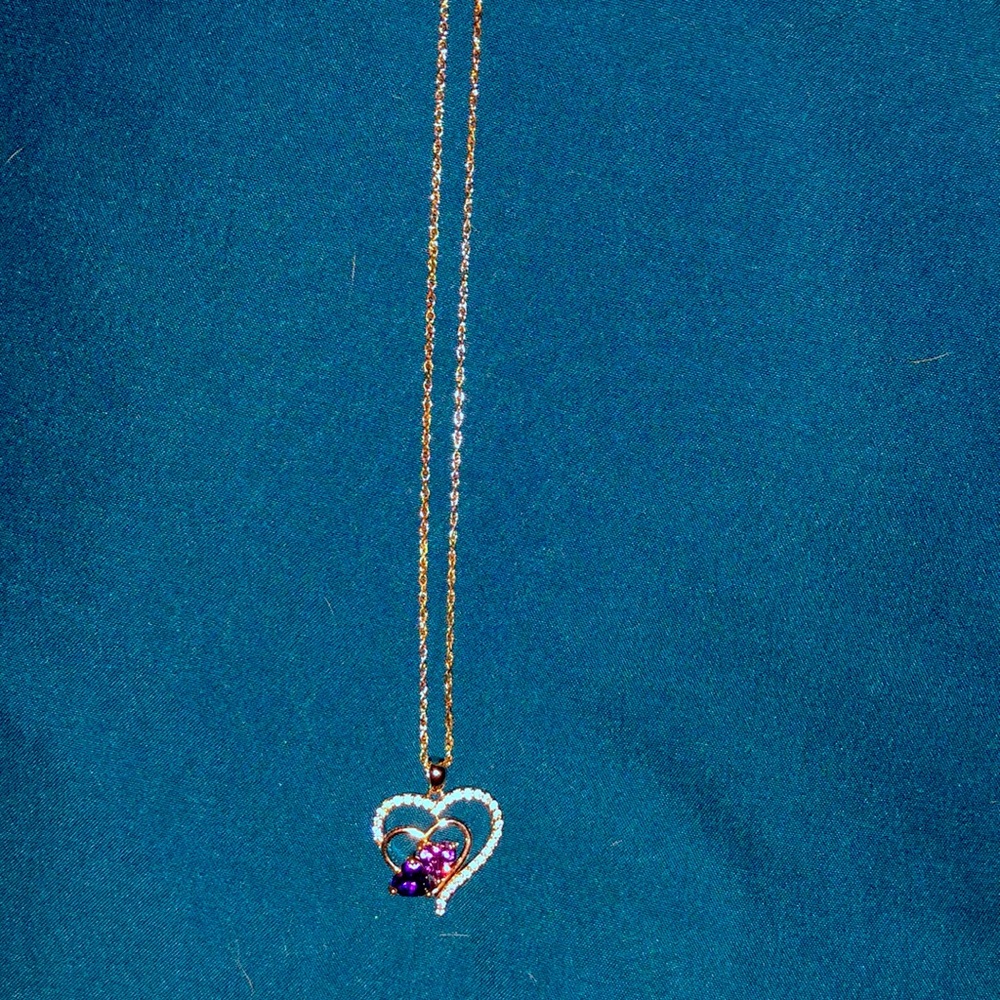 Purple Heart stone necklace